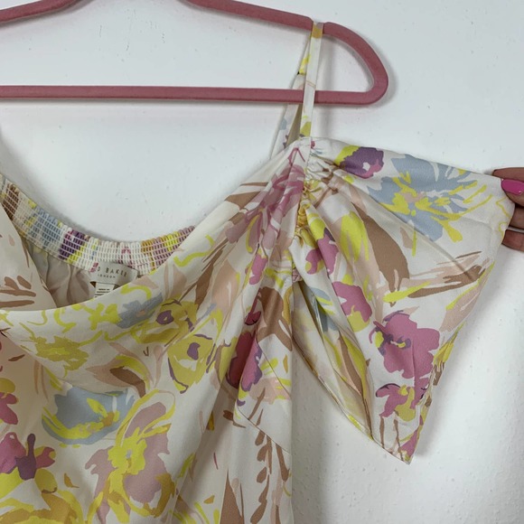 Ted Baker Synthetic Camily Off Shoulder Floral Print Dress in White | Lyst Australia